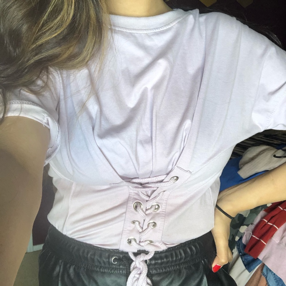 LAVENDER Top with String Detail